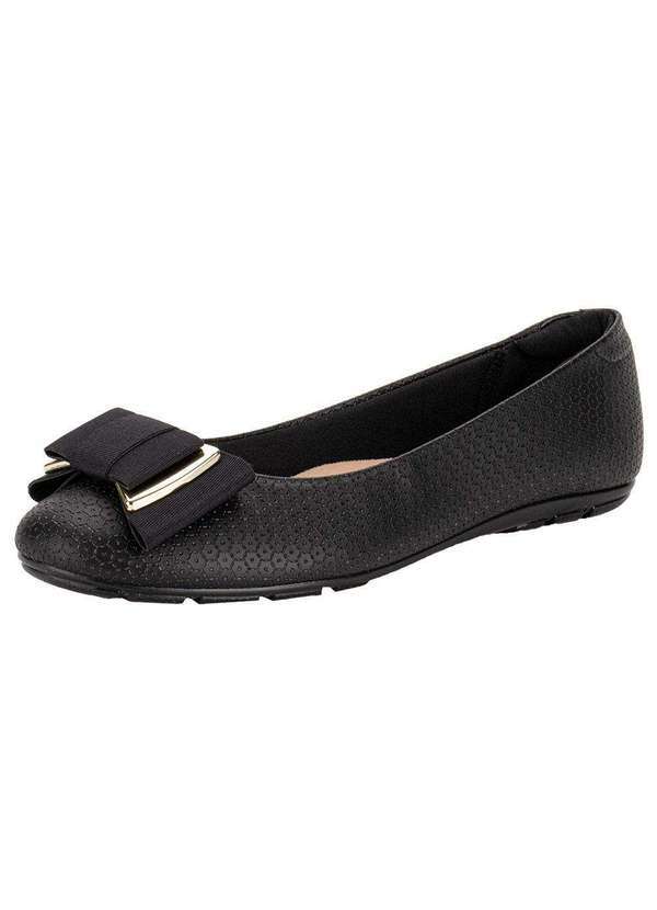 Vista 2 Sapatilha Feminina Flat Moleca 5800103 - Preto MOLECA