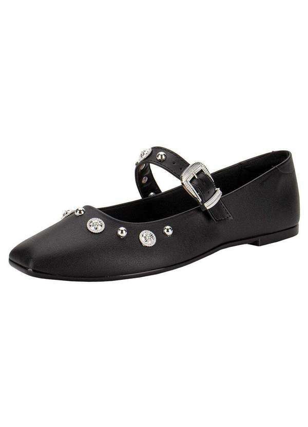 Vista 2 Sapatilha Feminina Flat Moleca 5824104 - Preto