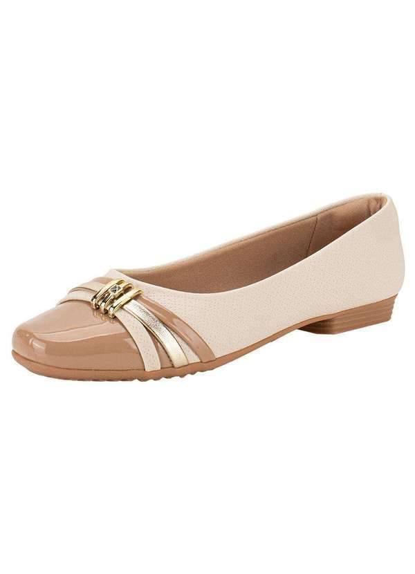 Vista 2 Sapatilha Feminina Flat Piccadilly 250233 - Marfim Piccadilly