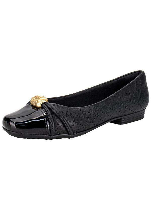Vista 2 Sapatilha Feminina Flat Piccadilly 250267 Preto Piccadilly