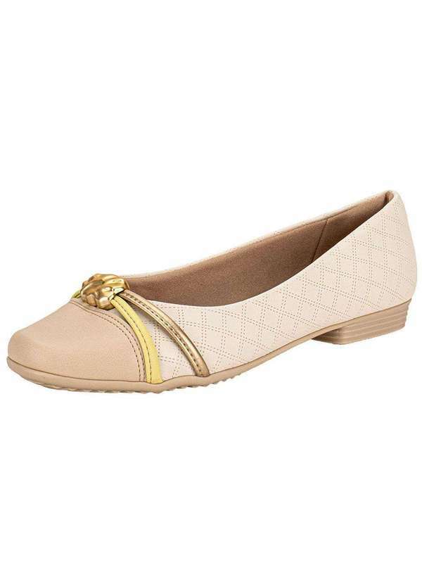 Vista 2 Sapatilha Feminina Flat Piccadilly 250267 Marfim Piccadilly