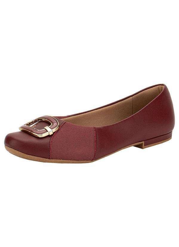 Vista 2 Sapatilha Feminina Flat Usaflex Mm0104 - Vinho Usaflex