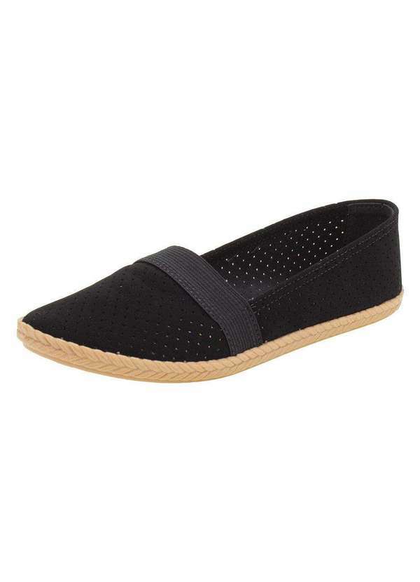 Vista 2 Sapatilha Feminina Moleca - 5287203 Preto/Nobuck MOLECA