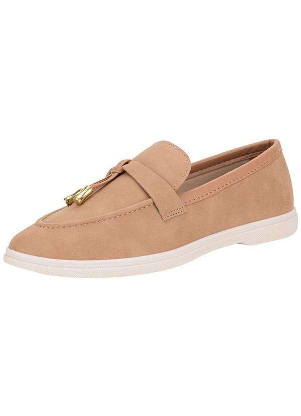 Vista 2 Mocassim Feminino Moleca 5819102 Salmão MOLECA