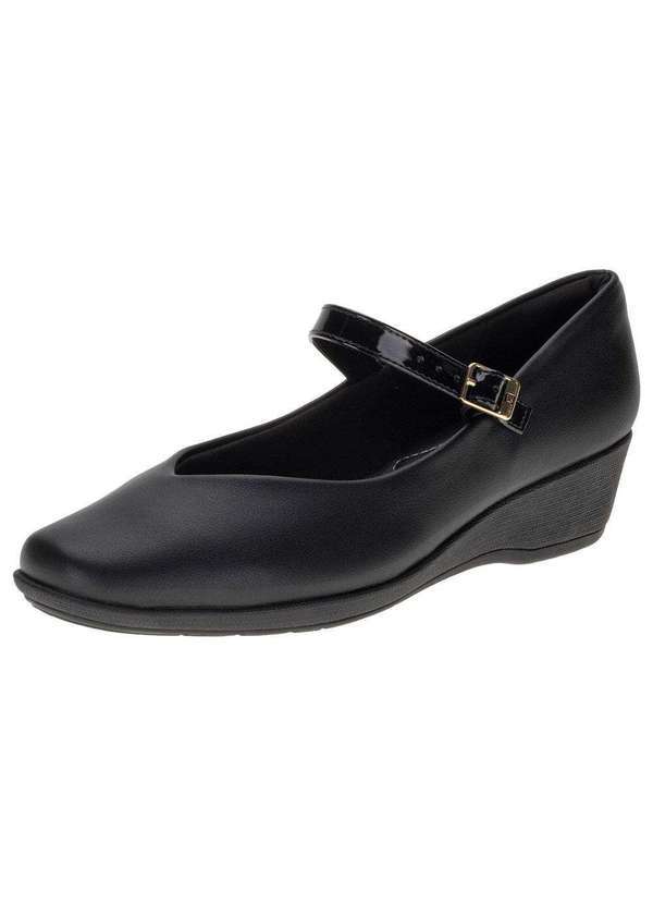 Vista 2 Sapato Feminino Anabela Piccadilly 143216 - Preto Piccadilly