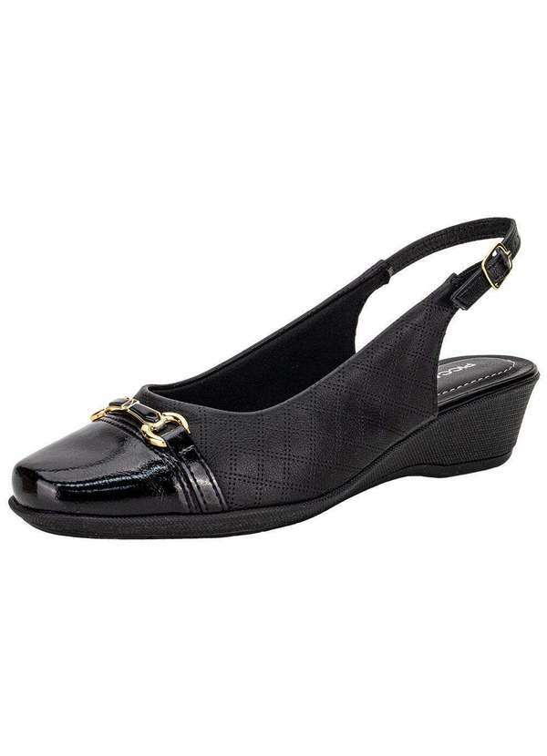 Vista 2 Sapato Feminino Anabela Piccadilly 143246 - Preto Piccadilly