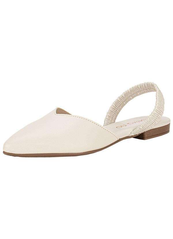Vista 2 Sapato Feminino Mule Beira Rio 4134446 - Marfim