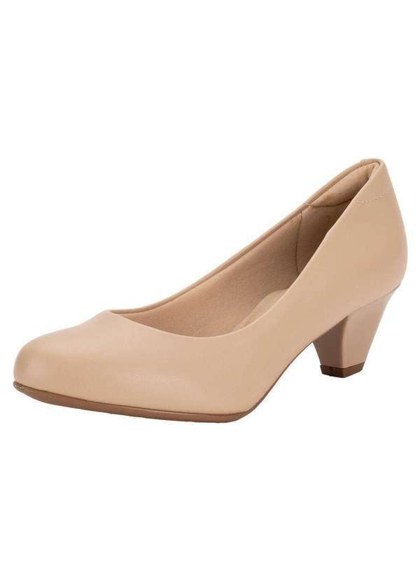 Vista 2 Sapato Feminino Salto Cone Modare 7005500 - Bege MODARE