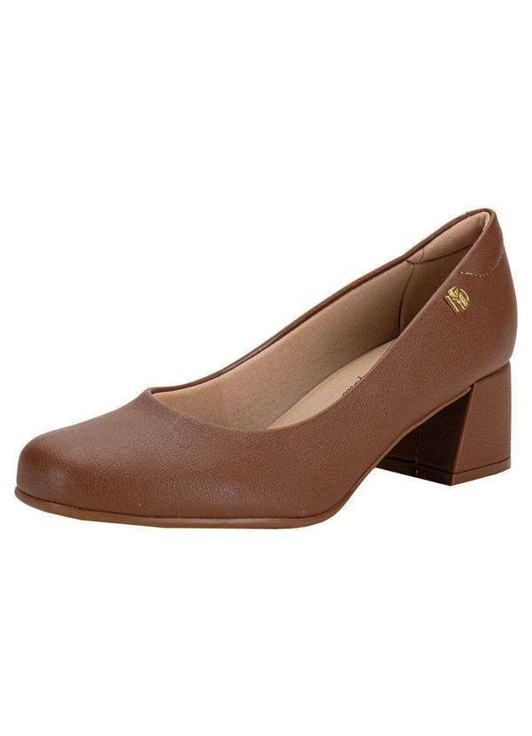 Vista 2 Sapato Feminino Salto Grosso Modare - 7373100 Chocolate MODARE