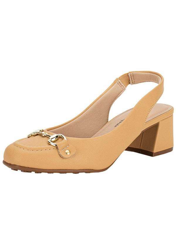 Vista 2 Sapato Feminino Salto Grosso Modare 7373116 - Bege MODARE