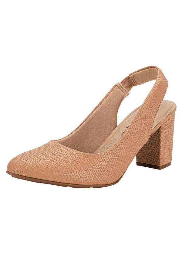 Vista 2 Sapato Feminino Salto Grosso Modare 7377120 - Salmão MODARE