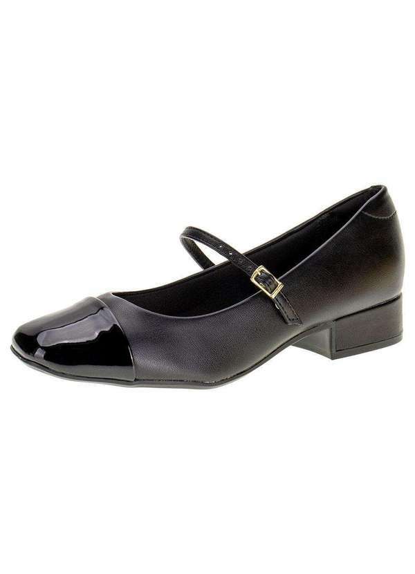 Vista 2 Sapato Feminino Salto Grosso Moleca - 5795103 - Preto