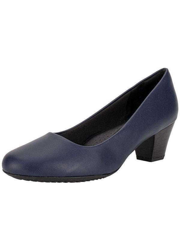 Vista 2 Sapato Feminino Salto Grosso Piccadilly 110120 Marinho Piccadilly