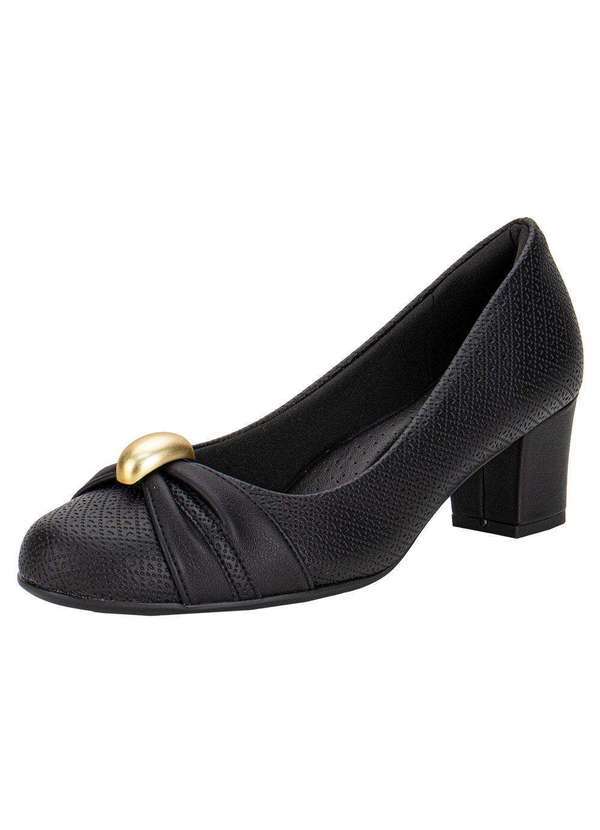 Vista 2 Sapato Feminino Salto Grosso Piccadilly 110184 Preto Piccadilly