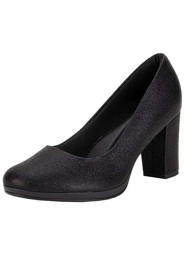 Vista 2 Sapato Feminino Salto Grosso Piccadilly 130185 Preto 01 Piccadilly