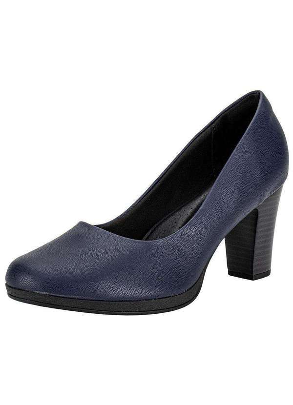Vista 2 Sapato Feminino Salto Grosso Piccadilly 130196 Marinho Piccadilly