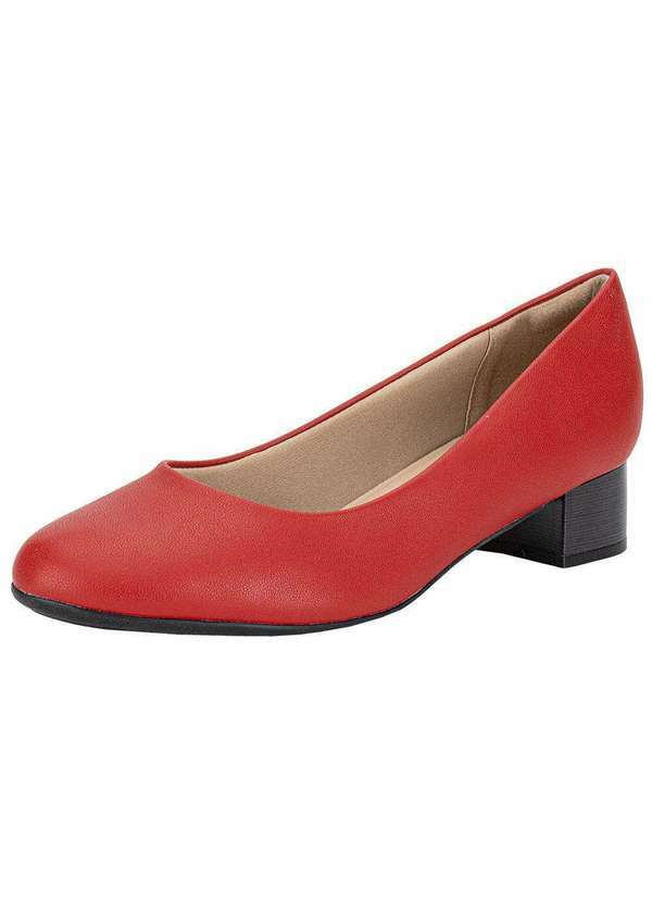 Vista 2 Sapato Feminino Salto Grosso Piccadilly 140117 Vermelho Piccadilly