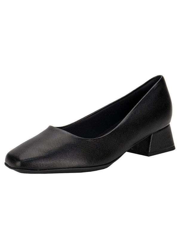 Vista 2 Sapato Feminino Salto Grosso Piccadilly 160055 - Preto Piccadilly
