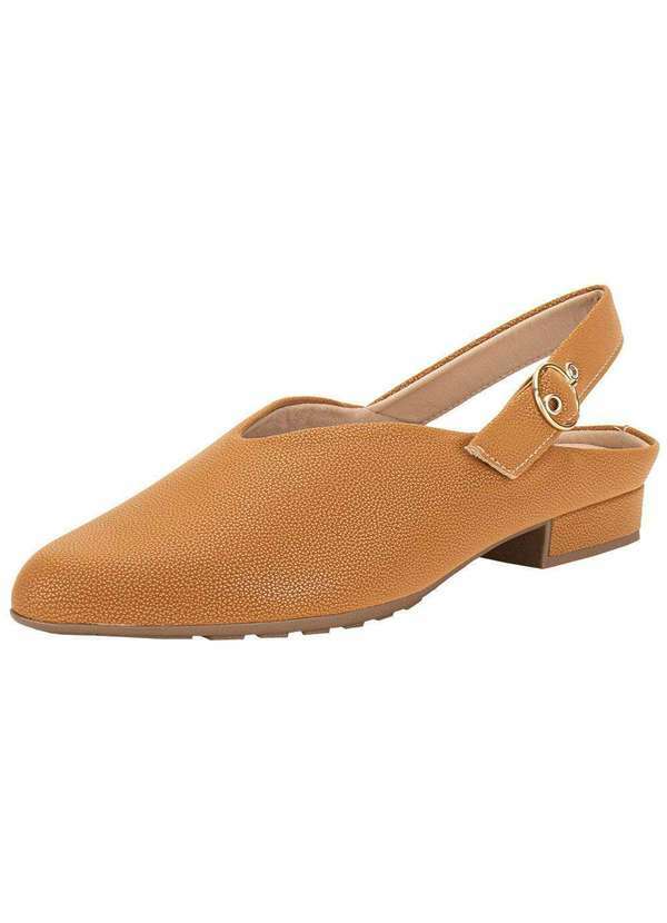 Vista 2 Sapato Feminino Salto Grosso Piccadilly 265001 Caramelo Piccadilly