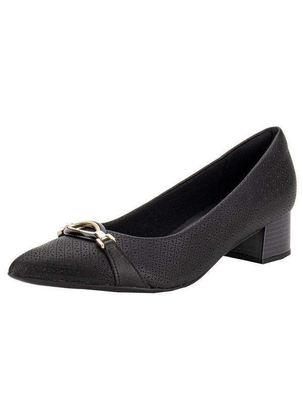 Vista 2 Sapato Feminino Salto Grosso Piccadilly 739064 - Preto 01 Piccadilly