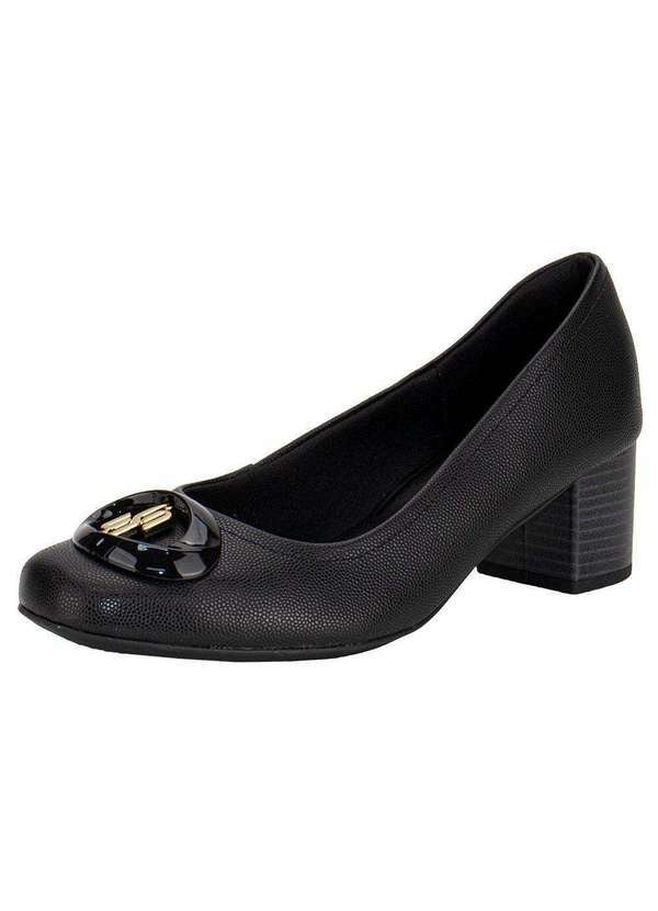Vista 2 Sapato Feminino Salto Grosso Usaflex Ma0802 - Preto Usaflex