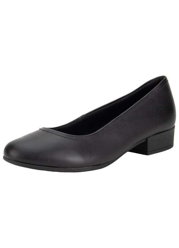 Vista 2 Sapato Feminino Salto Grosso Usaflex Uf04003 Preto Usaflex