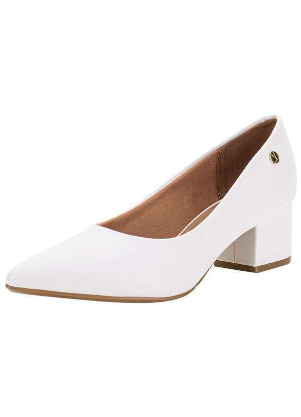 Vista 2 Sapato Feminino Salto Grosso Vizzano 1220315 Branco VIZZANO