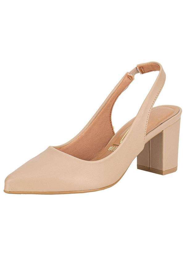 Vista 2 Sapato Feminino Salto Grosso Vizzano 1290503 Bege VIZZANO