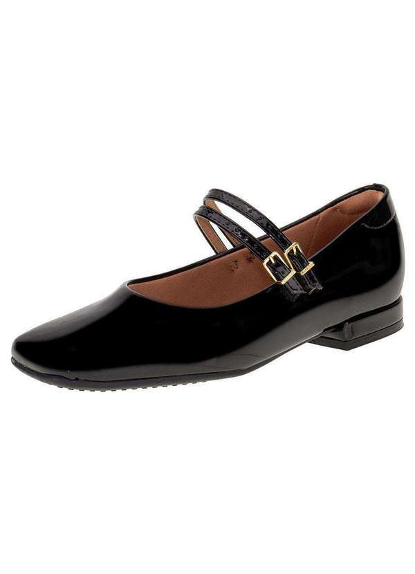 Sapato Feminino Salto Grosso Vizzano 1427102 - Verniz/Preto