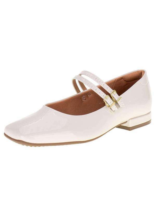 Vista 2 Sapato Feminino Salto Grosso Vizzano 1427102 - Marfim VIZZANO