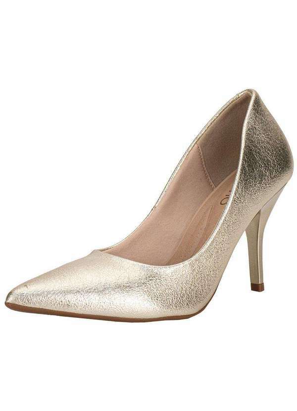 Vista 2 Scarpin Feminino Salto Fino Beira Rio 41221500 Ouro BEIRA RIO