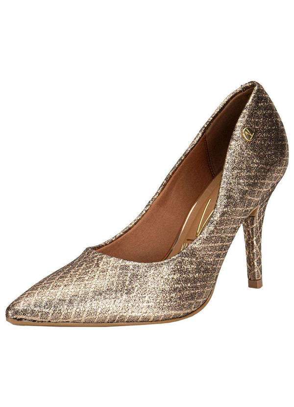 Vista 2 Scarpin Feminino Salto Fino Vizzano 11841501 - Ouro/Rosado VIZZANO