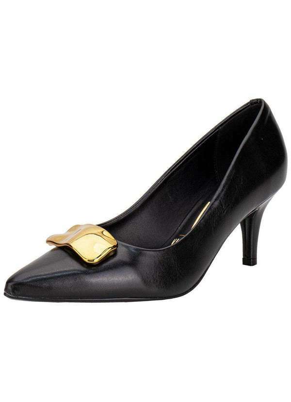 Vista 2 Scarpin Feminino Salto Fino Vizzano 11851445 - Preto VIZZANO