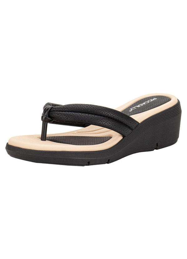 Vista 2 Tamanco Feminino Anabela Piccadilly 540356 - Preto/Bege Piccadilly