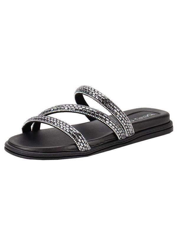 Vista 2 Tamanco Feminino Flat Beira Rio 8488108 - Preto/Cinza