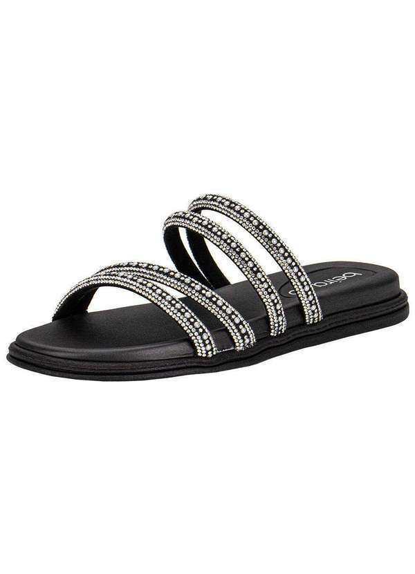 Vista 2 Tamanco Feminino Flat Beira Rio 8488125 Preto/Prata