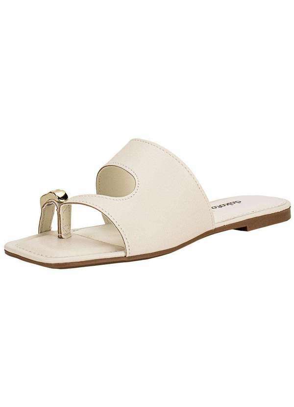 Vista 2 Tamanco Feminino Flat Dakota Y9932 Marfim Dakota