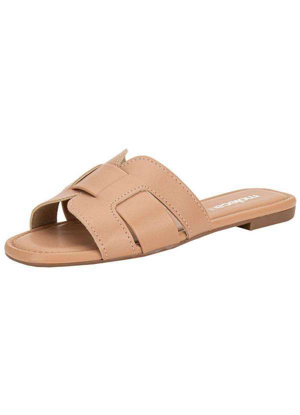Vista 2 Tamanco Feminino Flat Moleca 5435553 - Salmão MOLECA