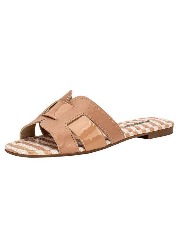 Vista 2 Tamanco Feminino Flat Moleca 5435653 - Salmão MOLECA