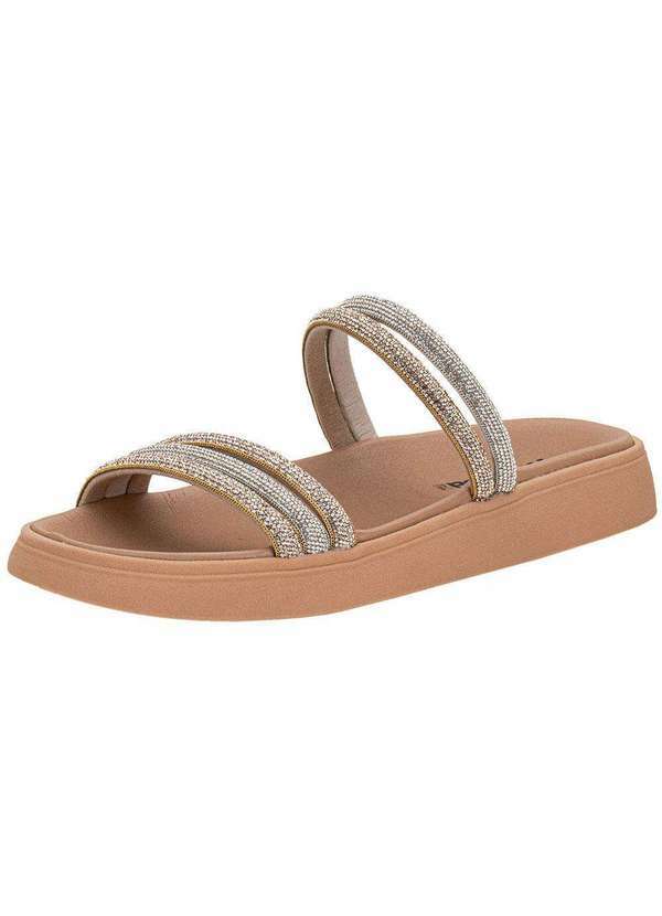 Vista 2 Tamanco Feminino Flat Moleca 5469135 Salmão MOLECA