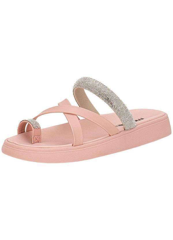 Vista 2 Tamanco Feminino Flat Moleca 5469147 - Rosa
