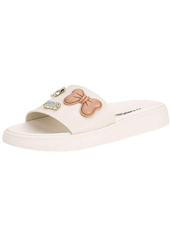 Vista 2 Tamanco Feminino Flat Moleca 5469151 Branco/Off