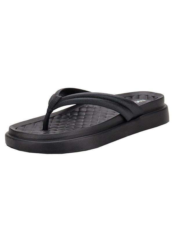 Vista 2 Tamanco Feminino Flat Moleca 5554100 Preto MOLECA