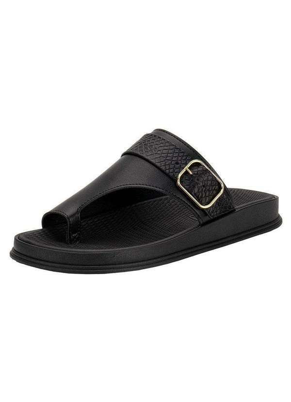 Vista 2 Tamanco Feminino Flat Moleca 5556102 - Preto MOLECA