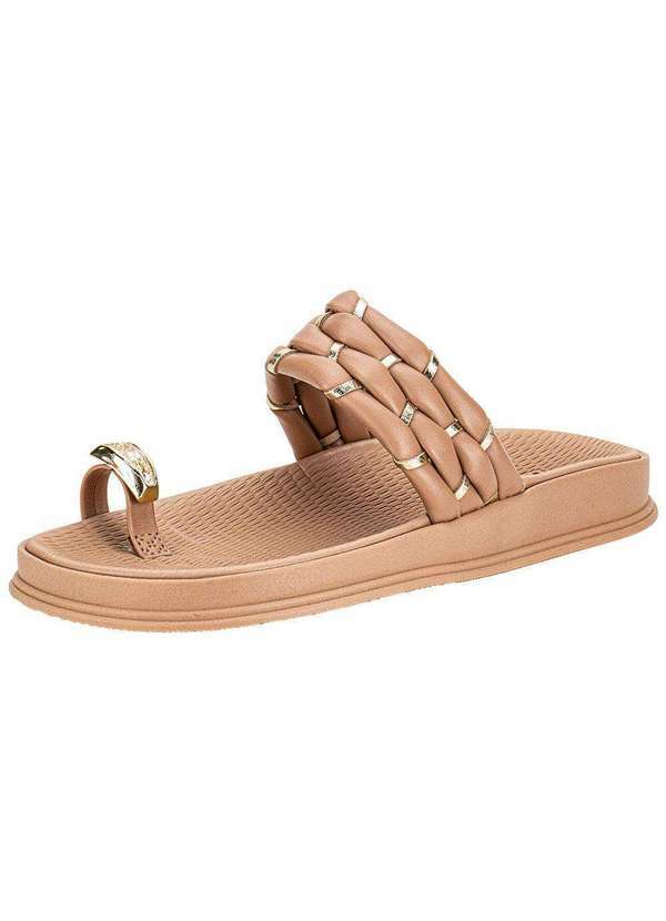 Vista 2 Tamanco Feminino Flat Moleca 5556111 Salmão