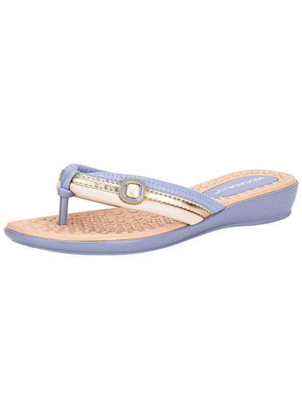 Vista 2 Tamanco Feminino Flat Piccadilly 500374 Azul Piccadilly