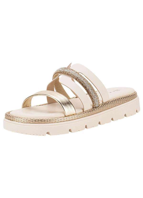 Vista 2 Tamanco Feminino Flat Ramarim 2429202 - Ouro RAMARIM