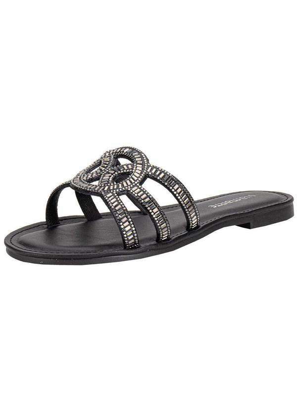 Vista 2 Tamanco Feminino Flat Via Marte 308003 - Preto VIA MARTE