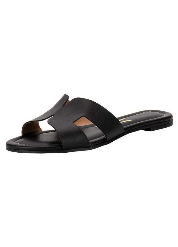 Vista 2 Tamanco Feminino Flat Vizzano 6371367 - Preto