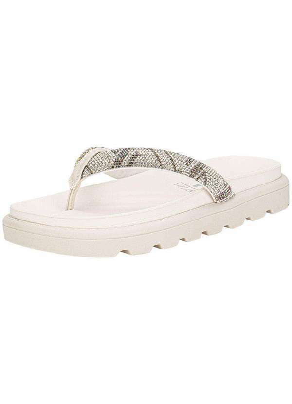 Vista 2 Tamanco Feminino Flat Vizzano 6459138 - Branco/Off VIZZANO